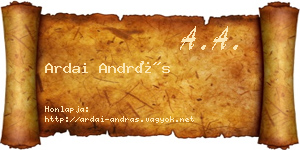Ardai András névjegykártya