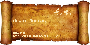 Ardai András névjegykártya