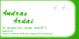 andras ardai business card